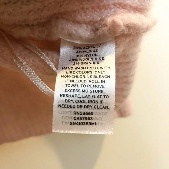 Something Navy Acrylic Nylon Wool Knit Pink V Neck Casual Oversized Sweater M - Picture 4 of 6